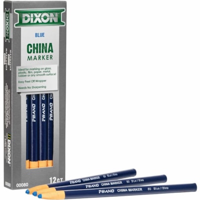 Dixon Phano Nontoxic China Markers - Blue Lead - 12 / Pack  