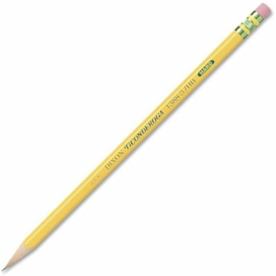 Ticonderoga Wood-Cased Pencils - Black Lead - #3 - Yellow Barrel - 1 Dozen #3 H HARD 12/BOX 