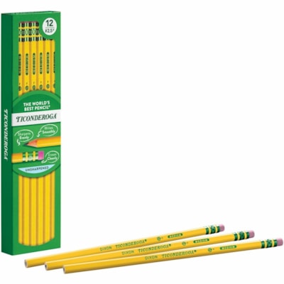 Ticonderoga No. 2.5 Pencils - Black Lead - # 2.5 - Yellow Cedar Barrel - 12 / Box 12/BOX 