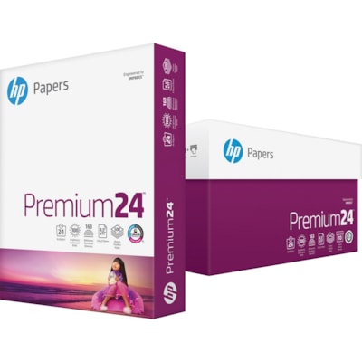 HP Papers - Papier de copie et à usages multiples 112400 - 100 Luminosité - format lettre - 8 1/2 po (215,90 mm) x 11 po (279,40 mm) - 24 lb (10886,22 g) Poids de Base - Lisse - Double face, Heavyweight, Sans bourrage, Sans acide - Blanc - 500 / Ramette 24 LBS BL:96 500 FEUILLES/PQT 