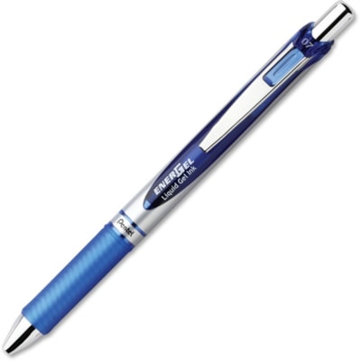EnerGel - Stylo à encre gel liquide EnerGel RTX - 0,7 mm (0,03 po) Moyenne Pointe de stylo - Rechargeable - Rétractable - Ink Bleu - A base de gel - Barrel Argenté - Métal Pointe - 1 chaque ENERGEL ELITE POINTE DE 0 7MM 