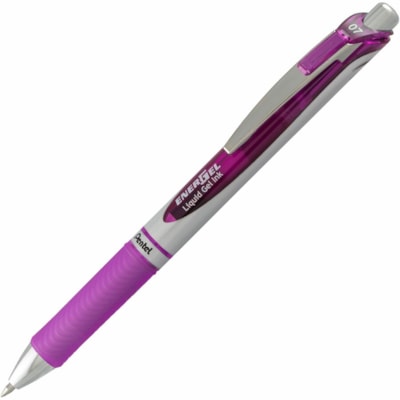 EnerGel Retractable Gel Roller, (0.7mm) Metal Tip, Violet Ink - Pentel EnerGel Retractable Liquid Gel Rollerball Pen, Everyday Writing, Office Supplies, School Supplies, 0.7mm Medium Point, Violet Ink ROLLER BALL PENS 