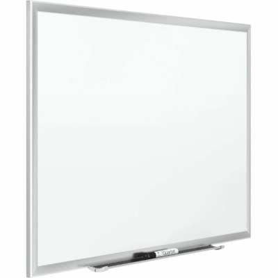 Tableau effaçable à sec Premium DuraMax Quartet - largeur de 36 po (914,40 mm) x hauteur de 24 po (609,60 mm) - Surface Blanc Porcelaine - Frame Argenté Aluminium - Rectangle - Horizontale/Verticale - Magnétique - Résistants, Recyclable, Résistant aux encoches CADRE D ALUMINIUM  AUGET 36 PO AVEC NECESSAIRE D ACCROCHAGE
