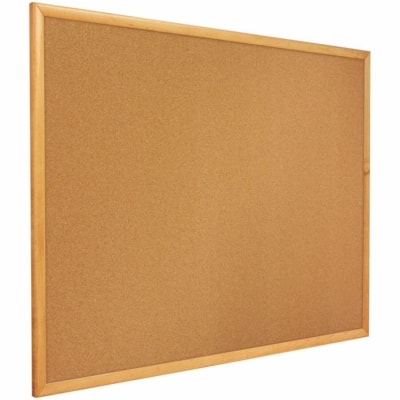 Tableau d'affichage Quartet - hauteur de la planche 24 po (609,60 mm) x largeur de la planche 36 po (914,40 mm) - Surface Brun Liège naturel - Auto-guérissant, Souple, Résistants - Frame Chêne - 1 chaque 36X24 PO  CADRE DE CHENE 1 1/4 PO
