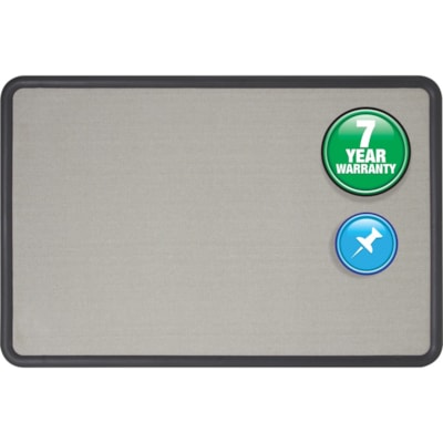 Quartet - FABRIC BRD CONTOUR GRY*36Hx48W - hauteur de la planche 36 po (914,40 mm) x largeur de la planche 48 po (1219,20 mm) - Surface Gris Tissu - Résistants, Auto-guérissant - Frame Noir - 1 chaque 36X48 PO  GRIS  COINS ARRONDIS PEUT S ACCROCHER HORIZ/VERTIC