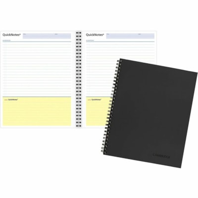 Mead - Carnet professionnel Limited QuickNotes - Action - format 8 1/2 po (215,90 mm) x 11 po (279,40 mm) - Reliure à spirales - Variées - Lin - Perforé, Poche, Zone des notes - 1 chaque CAMBRIDGE-AGENDA QUICKNOTES 
