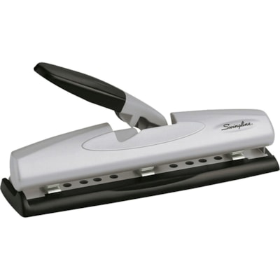 Swingline LightTouch High-Capacity Desktop Punch - 3 Punch Head(s) - 20 Sheet - 9/32" (7.14 mm) Punch Size - Metal - Black, Silver PUNCHES UP TO 20 SHEETS 20LB ACCO METAL