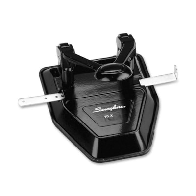 Swingline Two-Hole Punch - 2 Punch Head(s) - 28 Sheet of 20lb Paper - 1/4" (6.35 mm) Punch Size - Round Shape - Metal - Black ADJUSTABLE PAPER GAUGE PUNCHES UP TO 20 SHEETS DIE CAST ACCO