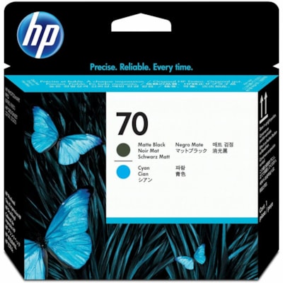 HP 70 (C9404A) Original Printhead - Single Pack - Inkjet - Standard Yield - Matte Black, Matte Cyan - 1 Each  