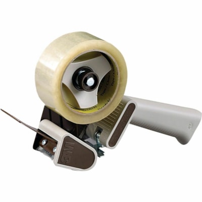 Scotch Box Sealing Tape Dispenser - Holds Total 1 Tape(s) - 3" (76.20 mm) Core - Refillable - Adjustable Braking Mechanism, Non-retractable Blade - Gray - 1 Each TAPE SOLD SEPARATELY 