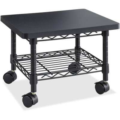 Safco - Support d'imprimante/télécopieur sous le bureau - 300 lb (136077,71 g) Capacité de charge - 13,50 po (342,90 mm) Hauteur x 19 po (482,60 mm) Largeur x 16 po (406,40 mm) Profondeur - Sol - Stratifié, Thermolaqué - Acier - Noir  