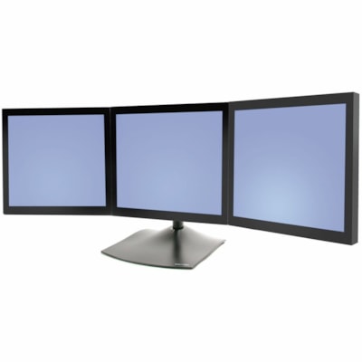 Ergotron DS100 Triple-Monitor Desk Stand - Up to 42kg - Up to 21" Flat Panel Display - Black eel - Black - Multi-display st and: Position your m