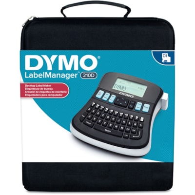Dymo LabelManager 210D Kit - Thermal Transfer - 180 dpi - Label, Tape0.35" (9 mm), 0.47" (12 mm) - Battery, Power Adapter - 6 Batteries Supported - AA - Battery Included - Black - PC - Print Preview, Auto Power Off, QWERTY, Manual Cutter CASE US EXP 