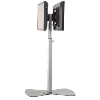 Chief PF22000B Dual Display Floor Stand - Up to 65" Screen Support - 400 lb (181436.95 g) Load Capacity - Plasma Display Type Supported - DepthFloor Stand - Black  Dual Display Floor Stand (Wit hout Interfaces)
