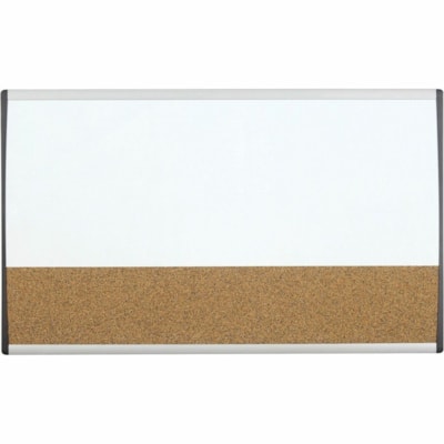 Quartet Arc Cubicle Combination Board - 30" (762 mm) Width x 18" (457.20 mm) Height - White Cork Surface - Silver Aluminum Frame - Horizontal - Magnetic - 1 Each MAGNETIC/CORK COMBINATION BRD 