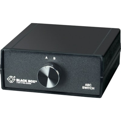 Black Box Manual Desktop Switch - RJ45 2-to1 CAT5 Ethernet 10 Mbps - 3 Ports - Ethernet - 10Base-T - 2 Layer Supported - Lifetime Limited Warranty bps Manual Desktop Switch  TAA 