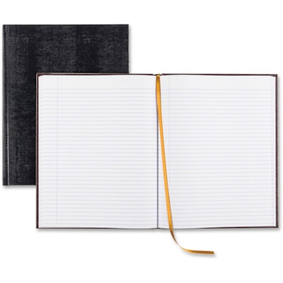 Rediform Large Executive Hardbound Notebook - Letter - 150 Sheets - Sewn - Ruled Margin - 18 lb (8164.66 g) Basis Weight - Letter - 8 1/2" (215.90 mm) x 11" (279.40 mm) Sheet Size - White Paper - Blue Textured Cover - Hard Cover - Recycled - 1 Each PERFECT BINDING  10-3/4 X 8-1/ HARD BLUE COVER