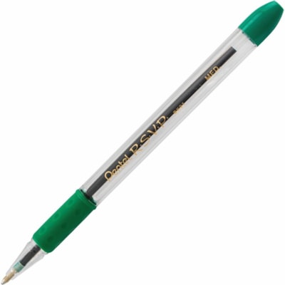R.S.V.P. Ballpoint Pen, (1.0mm), Green Ink - Pentel R.S.V.P. Ballpoint Pen, Everyday Writing, Office Supplies, School Supplies, Long Lasting 1,400m Writing Distance, 1.0mm Bold Point, Green Ink  