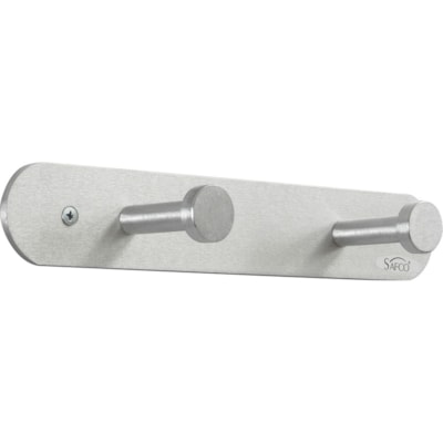 Safco Nail Head Coat Hook - 2 Hooks - 20 lb (9071.85 g) Capacity - 2" (50.80 mm) Height x 12" (304.80 mm) Width - 1" (25.40 mm) Size - for Garment - Aluminum - Silver - 1 Each ALUMINUM - SILVER FINISH 