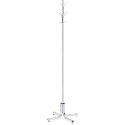Safco 4 Double Hook Costumer - 8 Hooks - 80 lb (36287.39 g) Capacity - 70" (1778 mm) Height x 21" (533.40 mm) Width - 2.50" (63.50 mm) Size - for Garment, Hat - Steel - Chrome - 1 Each 21" WIDE BASE 