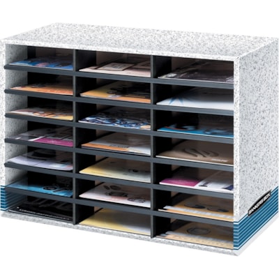 Bankers Box - rieurs de documens - 21 comparimens - 21 Compartiment(s) - Compartment Size : 2,25 po (57,15 mm) x 9 po (228,60 mm) x 11,50 po (292,10 mm) - hauteur de 20,1 po (511,30 mm) x largeur de 28,5 po (723,90 mm) x profondeur de 11,9 po (301,75 mm) - 60% Recyclé - Blanc - Carton ondul&e GRIS  28 1/2X11 7/8X20 1/8 PO 