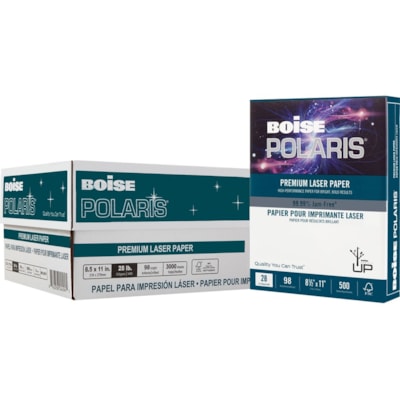 Polaris Laser Paper - 97 Brightness - Letter - 8 1/2" (215.90 mm) x 11" (279.40 mm) - 28 lb (12700.59 g) Basis Weight - Smooth - Jam-free, Double-sided - Bright White - 500 Sheet 500/PK WHT REPLACING LL1032
