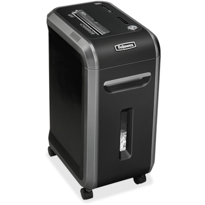 Fellowes 99Ci 100% Jam Proof Cross-Cut Shredder - Cross Cut - 17 Per Pass - for shredding Paper, Staples, Credit Card, Paper Clip, CD, DVD - 0.2" (3.97 mm) x 1.5" (38.10 mm) Shred Size - P-3 - 2.40 in/s (60.96 mm/s) - 30 Minute Run Time - 40 Minute Cool Down Time - 34.07 L Wastebin Capacity - Black, 17 SHEETS CROSS CUT 9 GAL SHRED SIZE 0.16MM X 1.5MM
