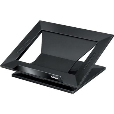 Fellowes Designer Suites(tm) Laptop Riser - Up to 17" (431.80 mm) Screen Support - 25 lb (11339.81 g) Load Capacity - 4" (101.60 mm) Height x 13.19" (335.03 mm) Width x 11.19" (284.23 mm) Depth - Black, Pearl 5 VIEWING ANGLE ADJ TO 30 DGRS HOLDS 25LB