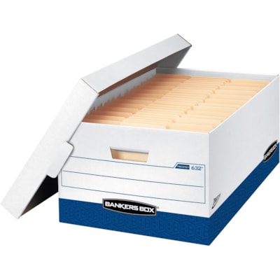 Bankers Box - Boîte robuste à couvercle amovible Presto pour documents juridiques - Internal Dimensions : largeur de compartiment 15 po (381 mm) x profondeur de compartiment 24 po (609,60 mm) x hauteur de compartiment 10 po (254 mm) - External Dimensions : largeur de 16 po (406,40 mm) x profond D ASSEMBLAGE SUPER RAPIDE FORTE  FIABLE