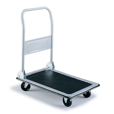 Safco Tuff Truck Small Platform Truck - 400 lb (181436.95 g) Capacity - 4 Casters - 4" (101.60 mm) Caster Size - Steel - 18.8" (476.25 mm) Width x 29" (736.60 mm) Depth x 33.5" (850.90 mm) Height - Steel Frame - Gray, Black - 1 Each 18 3/4"W X 29"D X 33 1/2"H 