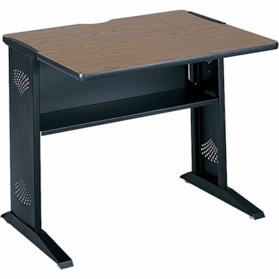 Safco 36"W Reversible Top Computer Desk - Rectangle Top - 1 Shelf(ves) - 200 lb (90.72 kg) Capacity - 28" (711.20 mm) Table Top Length x 35.5" (901.70 mm) Table Top Width - Educational Environment, Business Environment - Assembly Required - Steel - 1 Each MAHOGANY AND MEDIUM OAK 