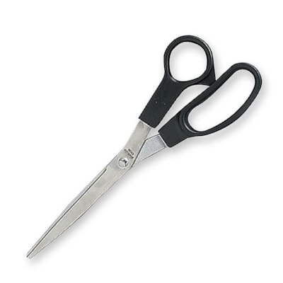 Acme United Lightweight Straight & Bent Scissor - 3.25" (82.55 mm) Cutting Length - 8" (203.20 mm) Overall Length - Stainless Steel - Black - 1 Each ECONOMICAL SCISSORS FOR BOTH H RUST RESISTANT STEEL BLADES AN