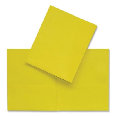 Hilroy format lettre Recyclé Chemise à pochette - 8 1/2 po (215,90 mm) x 11 po (279,40 mm) - 2 Interne Poche(s) - Similicuir, Carton - Jaune - 1 chaque  30194-OCEPC