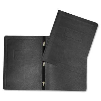 Hilroy Letter Recycled Report Cover - 8 1/2" (215.90 mm) x 11" (279.40 mm) - 3 Fastener(s) - Leatherine - Black - 1 Each FEATURES A 3 PRONG CLASP 25 PER BOX