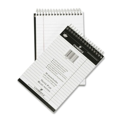 Hilroy Top Wire Bound Notebook - 80 Sheets - Wire Bound - 18 lb (8164.66 g) Basis Weight - 5" (127 mm) x 8" (203.20 mm) Sheet Size - White Paper - Copper Binding - Stiff Cover - Durable Cover, Stiff-back - 1 Each PERFORATED SHEETS HEAVYWEIGHT BOND PAPER