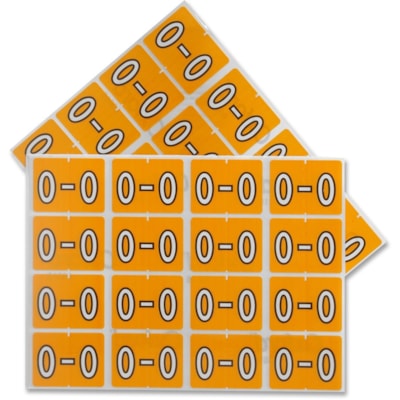 Pendaflex - Étiquettes de classement A-Z End Tab - Alphabet - largeur de 1 1/4 po (31,75 mm) x longueur de 15/16 po (23,81 mm) - Rectangulaires - Orange clair - Autocollant - 240 / emballage COMPATIBLE DATAFILE RENFORCÉ DE MYLAR  EMBALLAGE DE 240