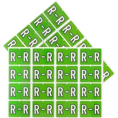 Pendaflex - Étiquettes de classement A-Z End Tab - Alphabet - largeur de 1 1/4 po (31,75 mm) x longueur de 15/16 po (23,81 mm) - Rectangulaires - Vert clair - Autocollant - 240 / emballage COMPATIBLE DATAFILE RENFORCÉ DE MYLAR  EMBALLAGE DE 240