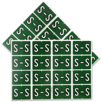 Pendaflex - Étiquettes de classement A-Z End Tab - Alphabet - largeur de 1 1/4 po (31,75 mm) x longueur de 15/16 po (23,81 mm) - Rectangulaires - Vert foncé - Autocollant - 240 / emballage COMPATIBLE DATAFILE RENFORCÉ DE MYLAR  EMBALLAGE DE 240
