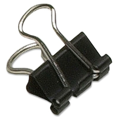 Acme Sure-Grip Triangular Fold Back Binder Clip 9/16" wide (¼" capacity) - 0.60" (15.24 mm) Width - 0.3" (6.35 mm) Size Capacity - Black - Steel - 12 / Pack 12 PER PK 