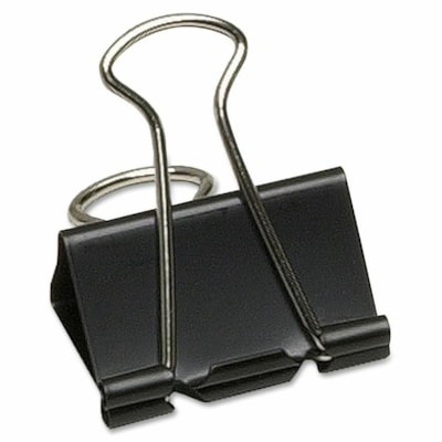 Acme Sure-Grip Triangular Fold Back Binder Clip 1 1/4" wide (5/8" capacity) - 1.25" (31.75 mm) Width - 0.6" (15.88 mm) Size Capacity - Black - Steel - 12 / Pack BLACK 12/PK 