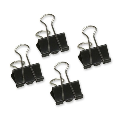 Acme Sure-Grip Triangular Fold Back Binder Clip 1" wide (1/2" capacity) - 1" (25.40 mm) Width - 0.5" (12.70 mm) Size Capacity - Black - Steel - 12 / Pack 12 PER PACK  BLACK 