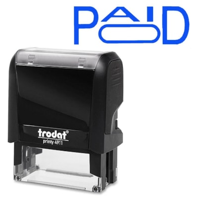 Trodat Self Inking Stamp - Message/Date Stamp - PAID - Blue - 1 Each  
