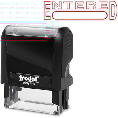 Trodat Self Inking Stamp - Message/Date Stamp - ENTERED - Red - 1 Each  