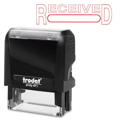 Trodat Self Inking Stamp - Message/Date Stamp - RECEIVED - Red - 1 Each  