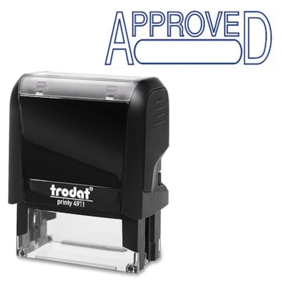 Trodat Self Inking Stamp - Message Stamp - APPROVED - Blue - 1 Each  