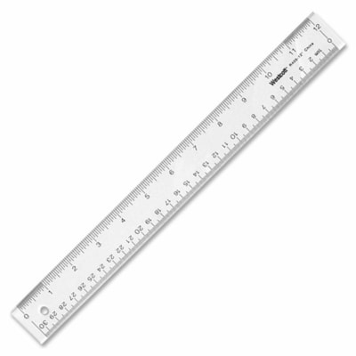 Acme United Office Desk Acrylic Ruler - 12" (304.80 mm) Length - Metric, Imperial Measuring System - Acrylic - 1 Each FLEXIBLE INCH/METRIC SCALE SCRATCH RESISTANT WESTCOTT