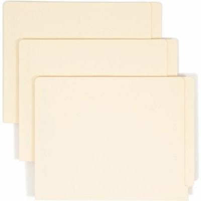 Smead Shelf-Master Straight Tab Cut Letter Recycled End Tab File Folder - 8 1/2" (215.90 mm) x 11" (279.40 mm) - 3/4" (19.05 mm) Expansion - 2 x 2B Fastener(s) - Folder - 2 Plys - Manila - 10% Recycled - 50 / Box SHELF-MASTER STRAIGHT-CUT TAB LETTER SIZE/MANILA