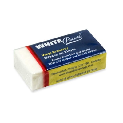 Dixon Small Pearl Block Eraser - White - Vinyl - 1.50" (38.10 mm) Width x 0.50" (12.70 mm) Height x 0.75" (19.05 mm) Depth - 24 / Box PMA CERTIFIED NON-TOXIC 