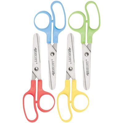 Acme United Kleencut Large Blunt Finger Bow Scissor - 5" (127 mm) Cutting Length - Blunted Tip - 1 Each FOR CHILDREN ASSORTED HANDLE COULOURS
