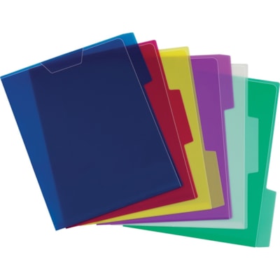 Pendaflex 1/3 Tab Cut Letter Top Tab File Folder - 8 1/2" (215.90 mm) x 11" (279.40 mm) - Poly - Blue, Magenta, Yellow, Purple, Lime, Ice - Translucent, Wear Resistant, Water Resistant - 6 / Pack ASSORTED TRANSLUCENT COLOURS 